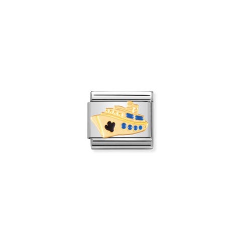 Link Composable Classic en Oro Barco Link en acero y Oro 750 con esmalte