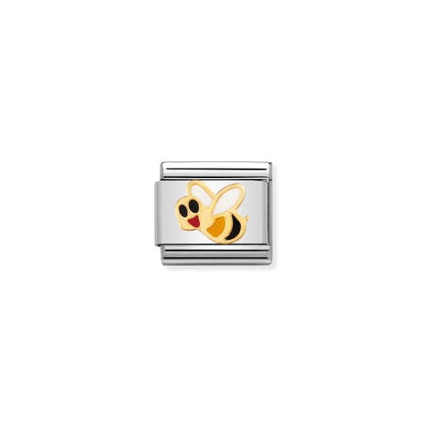 Link Composable Classic Ape in Smalto colorato Link in Oro con Animali dell'aria in Smalto