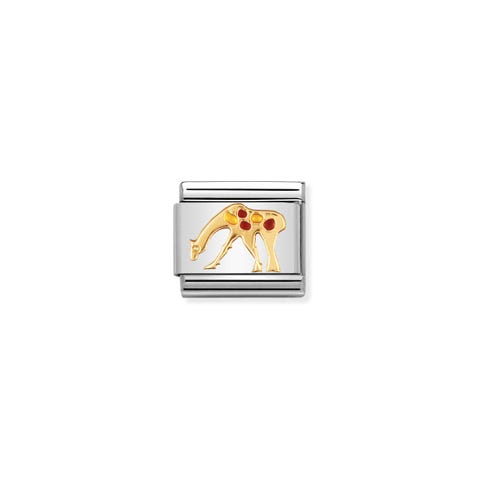 Composable Classic Link Giraffe in Gold Stainless steel Giraffe Link in bonded yellow gold and enamel