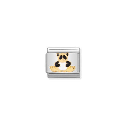 Composable Classic Link Panda Stainless steel Link with coloured enamel Animals