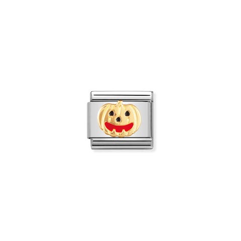 Link Composable Classic Zucca Link con simbolo di Halloween in Oro750 e Smalto