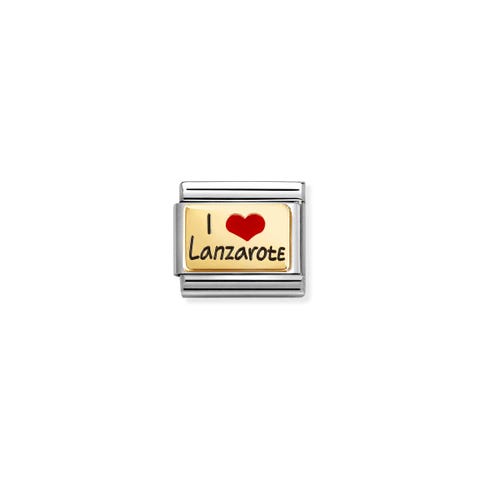 Link Composable Classic I love Lanzarote Link avec symbole en or jaune 750
