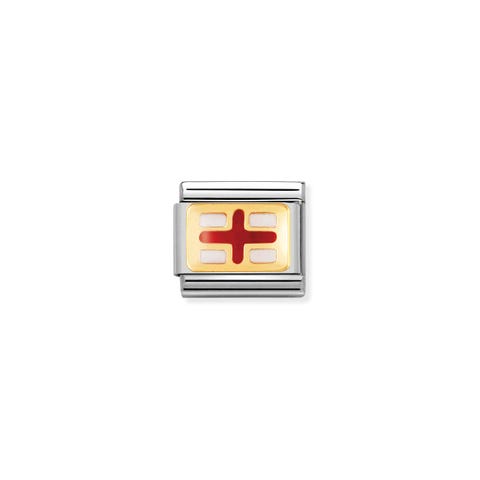 Link Composable Classic Bandera Inglaterra Link en Oro 750 y esmalte con símbolo de bandera
