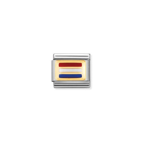 Link Composable Classic Bandera Holanda Link en Oro 750 y esmalte con símbolo de bandera