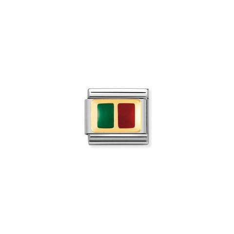 Link Composable Classic Bandera Portugal Link en Oro 750 y esmalte con símbolo de bandera