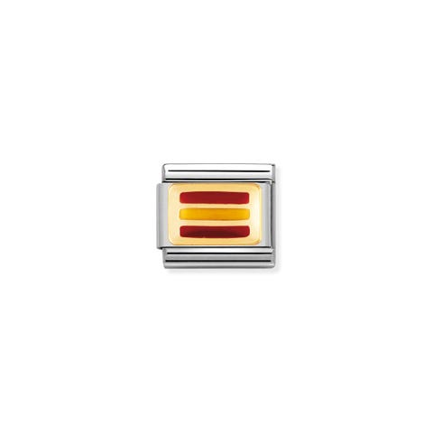 Link Composable Classic Bandera España Link en Oro 750 y esmalte con símbolo de bandera