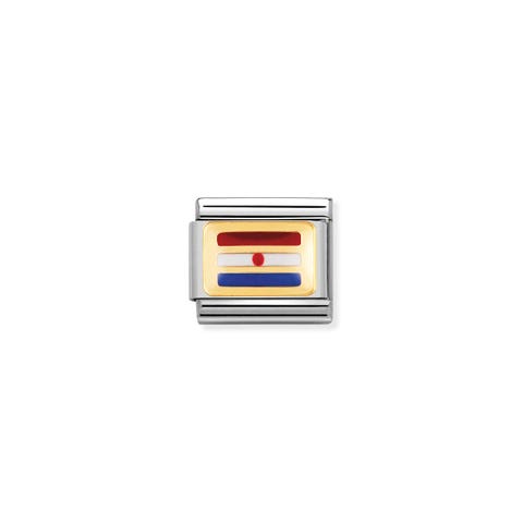 Link Composable Classic Drapeau Croatie Link avec drapeau européen en Or et Email coloré