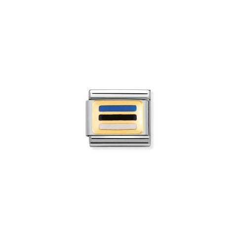 Link Composable Classic Drapeau Estonie Link avec le drapeau estonien en Acier et Email