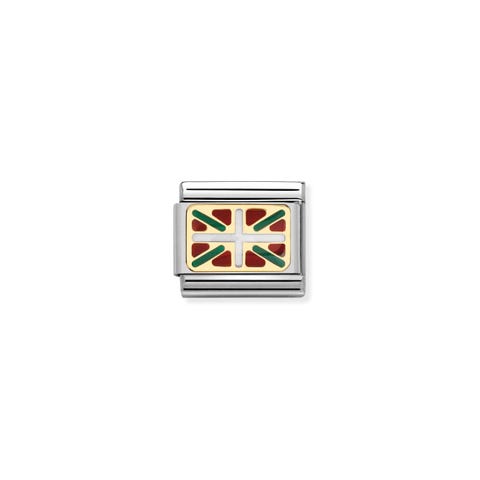 Link Composable Classic Drapeau Pays Basques Link en Or 750 et Acier avec drapeau basque