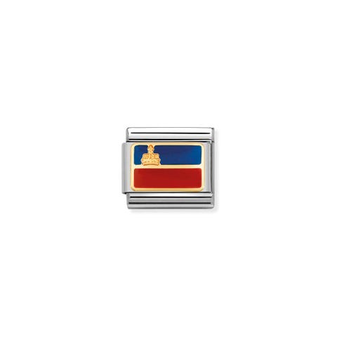 Link Composable Classic Bandera Liechtenstein Link en Oro 750 y esmalte con símbolo de bandera