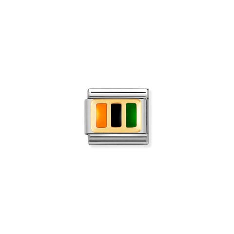 Composable Classic Link Venice flag Stainless steel Link, 18K gold with enamel