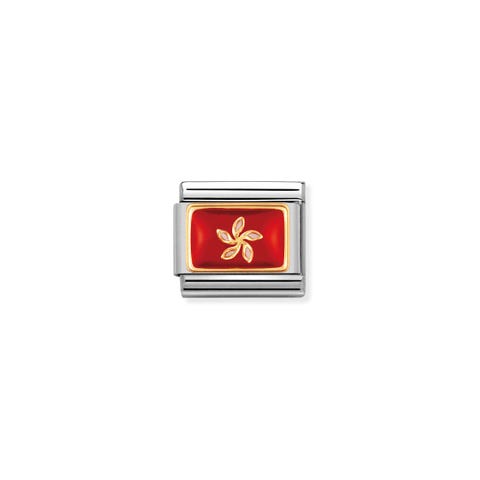 Composable Classic Link Hong Kong Flag Link with bonded yellow gold details and Asian Flag symbol