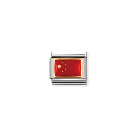Link Composable Classic Drapeau Chine Link avec drapeau asiatique en Acier et Email