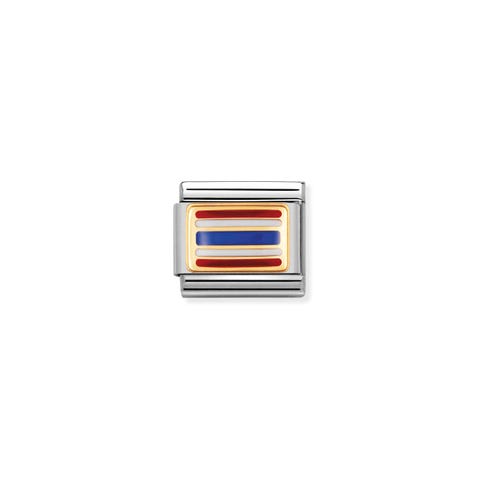 Link Composable Classic Drapeau Thaïlande Link avec drapeau asiatique en Acier et Email coloré
