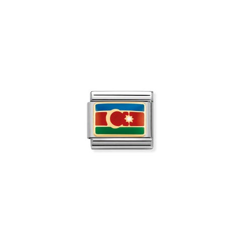 Link Composable Classic Drapeau Azerbaïdjan Link drapeau en Acier et Email coloré