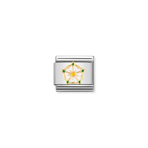 Link Composable Classic en Oro Rosa de Yorkshire Link en Oro 750 y esmalte con símbolo de bandera, monumento o mapa