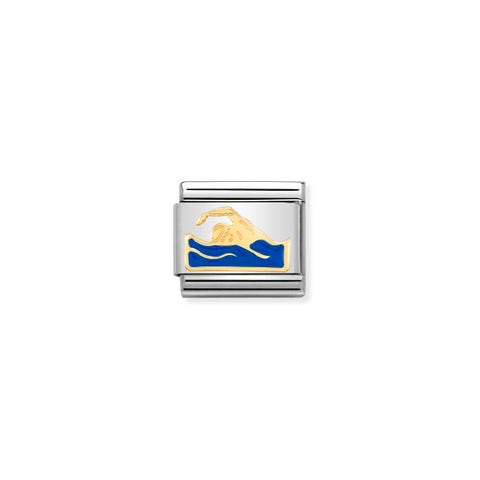 Composable Classic Swimmer Link Sports Link in gold and stainless steel