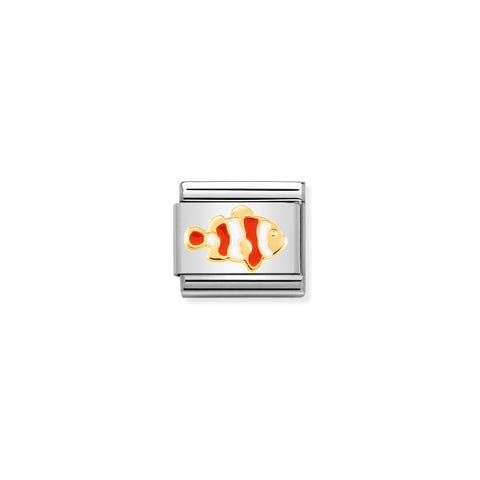Link Composable Classic poisson Clown Link en or 750 avec symbole animal du poisson