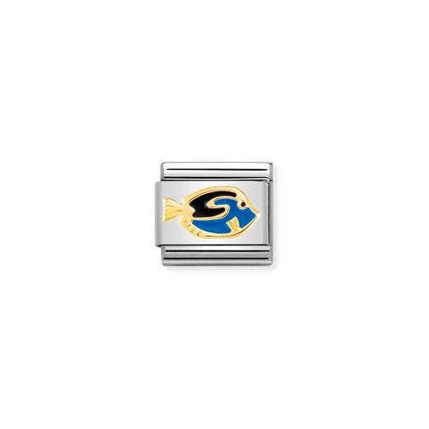 Link Composable Classic Pesce Blu Link in oro 750 con simbolo animale del pesce