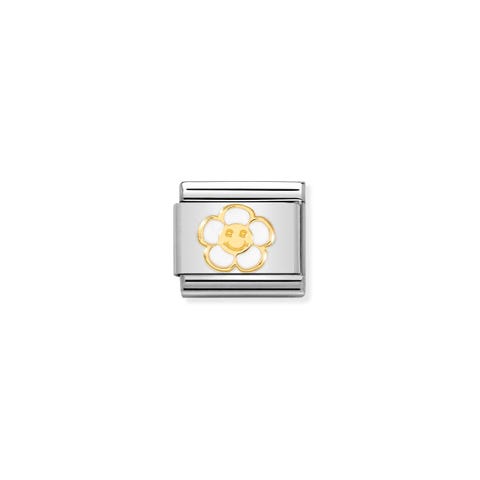 Link Composable Classic Flor con Smile Link en Oro 750 y esmalte
