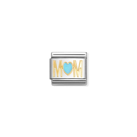Composable Classic Link, Yellow Gold MOM Stainless Steel Link with yellow bonded gold and enamel Heart