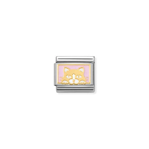 Composable Classic Link Chat en surplomb rose Link avec chat en surplomb Or 750 et Email