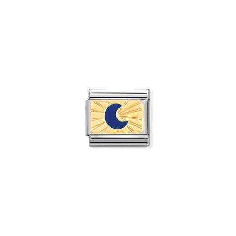 Link Composable Classic Lune Bleue Symbole astronomique en Émail coloré
