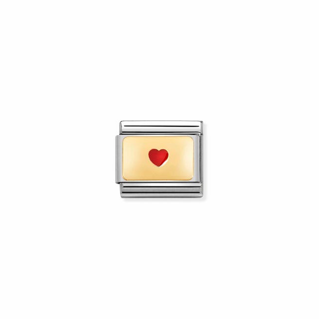 Composable Classic Link Plate Small Red Heart