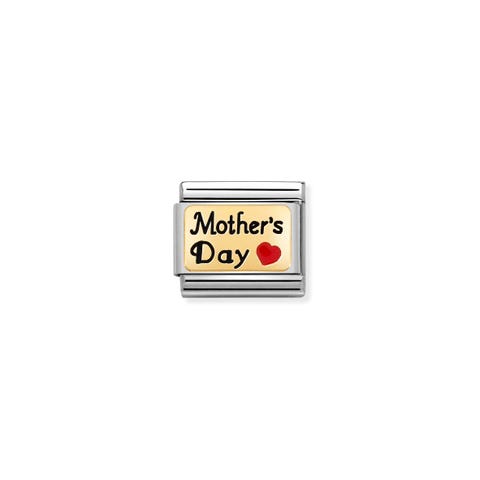 Composable Classic Link MOTHER’S DAY Red Heart Link MOTHER’S DAY in yellow gold and enamel