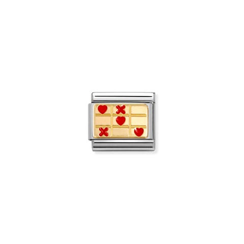 Composable Classic Link, Love Wins Red Bonded yellow gold Link with Red enamel