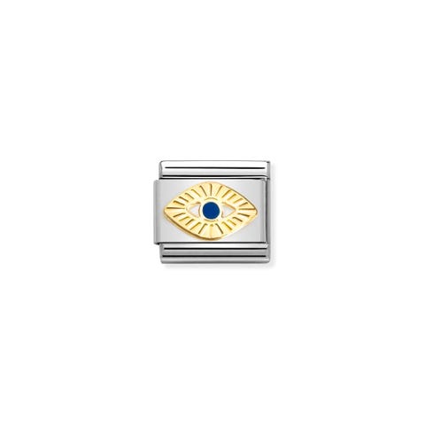 Link Composable Classic oeil de Dieu diamanté Link en or 750 et émail avec symbole religieux