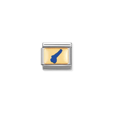 Link Composable Classic Symbole Lac de Garde Link avec lac italien en Acier et Or 750