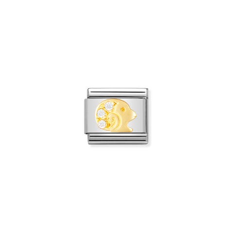 Link Composable Classic con piedra Aries Link en Oro 750 y Cubic Zirconia Zodíaco