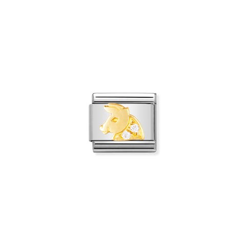 Link Composable Classic con piedra Tauro Link en Oro 750 y Cubic Zirconia Zodíaco