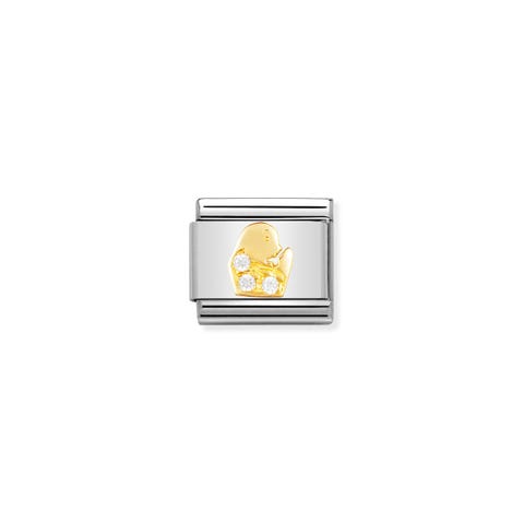 Composable Classic Link Steine Jungfrau Link in Gold und Cubic Zirkonia mit Sternzeichen