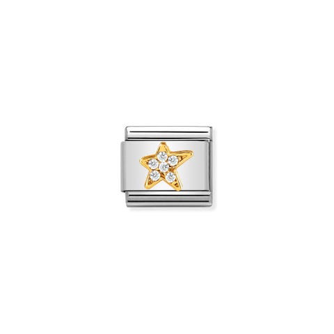Link Composable Classic Étoile asymétrique Or jaune Link avec symbole en Or jaune 750