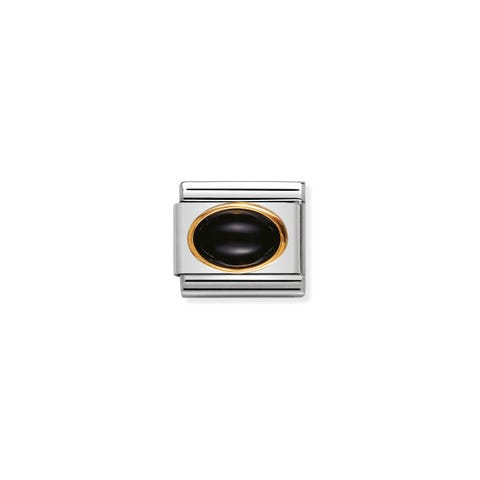 Link Composable Classic en Oro con Ágata negra Link en Oro 750 y Piedra dura de colores
