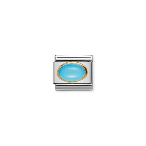Composable Classic Link December Birthstone Link in bonded yellow gold with natural hard stone