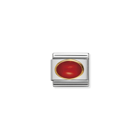 Composable Classic Link aus Gold und roter Koralle Link aus 750er Gelbgold und natürlichem Hartstein