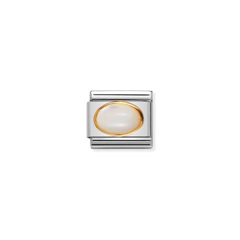 Link Composable Classic in Oro e madreperla Link in Oro 750 e Pietra dura colorata