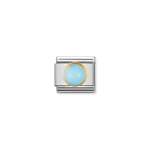 Composable Classic Link December round Birthstone Link in bonded yellow gold with natural hard stone