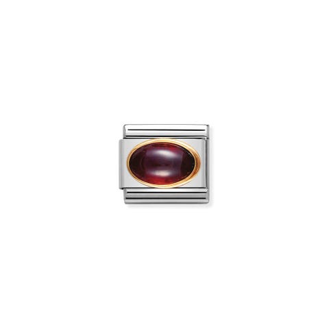 Composable Classic Link January Birthstone Link in bonded yellow gold with natural semiprecious stone