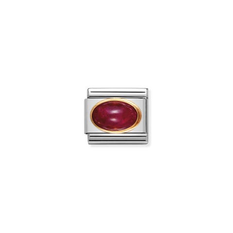 Composable Classic Link July Birthstone Link in bonded yellow gold with natural semiprecious stone