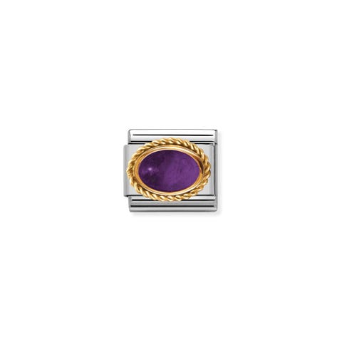 Composable Classic Link Birthstone of February Link in bonded yellow gold with semiprecious stone