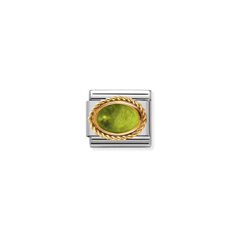 Composable Classic Link Birthstone of August Link in bonded yellow gold with oval and semiprecious stone