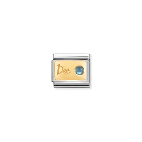 Composable Classic Link December Link with 18K gold and Light Blue Topaz