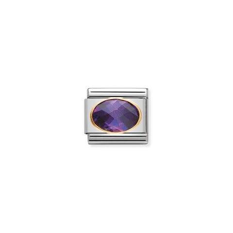 Link Composable Classic Oro con Pietra viola Link in Oro 750 con Cubic Zirconia
