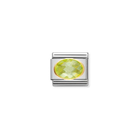 Link Composable Classic Oro con Pietra verde Link in Oro 750 con Cubic Zirconia