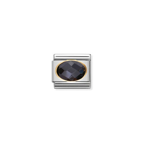 Link Composable Classic Oro con Pietra nera Link in Oro 750 con Cubic Zirconia