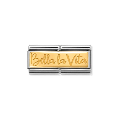 Double Link Composable Classic Bella La Vita in Gold Link in Gold and Sterling Silver